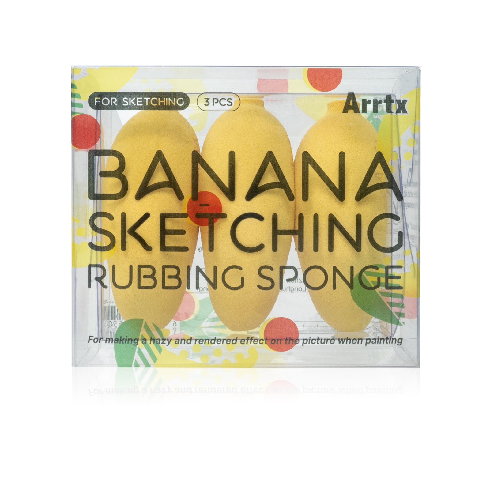 Arrtx 스케치 블렌더 노란색 바나나 모양의 재사용 가능한 혼합 도구, 그리기/페인팅 용, 팩당 3 개